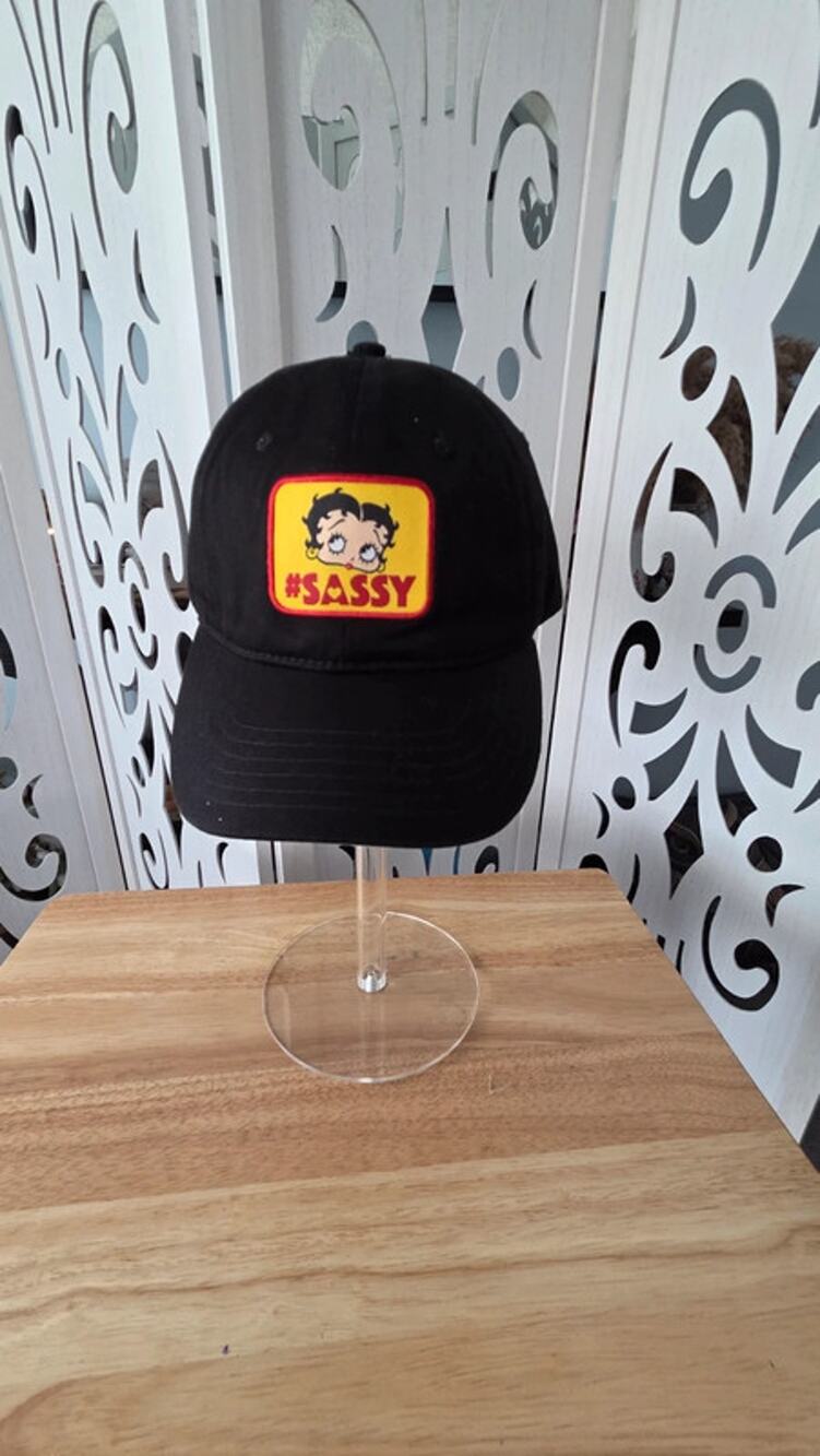 Betty Boop Sassy Black Baseball Hat NWT H3 Headwear Adjustable Cap OSFM Retro